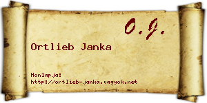 Ortlieb Janka névjegykártya